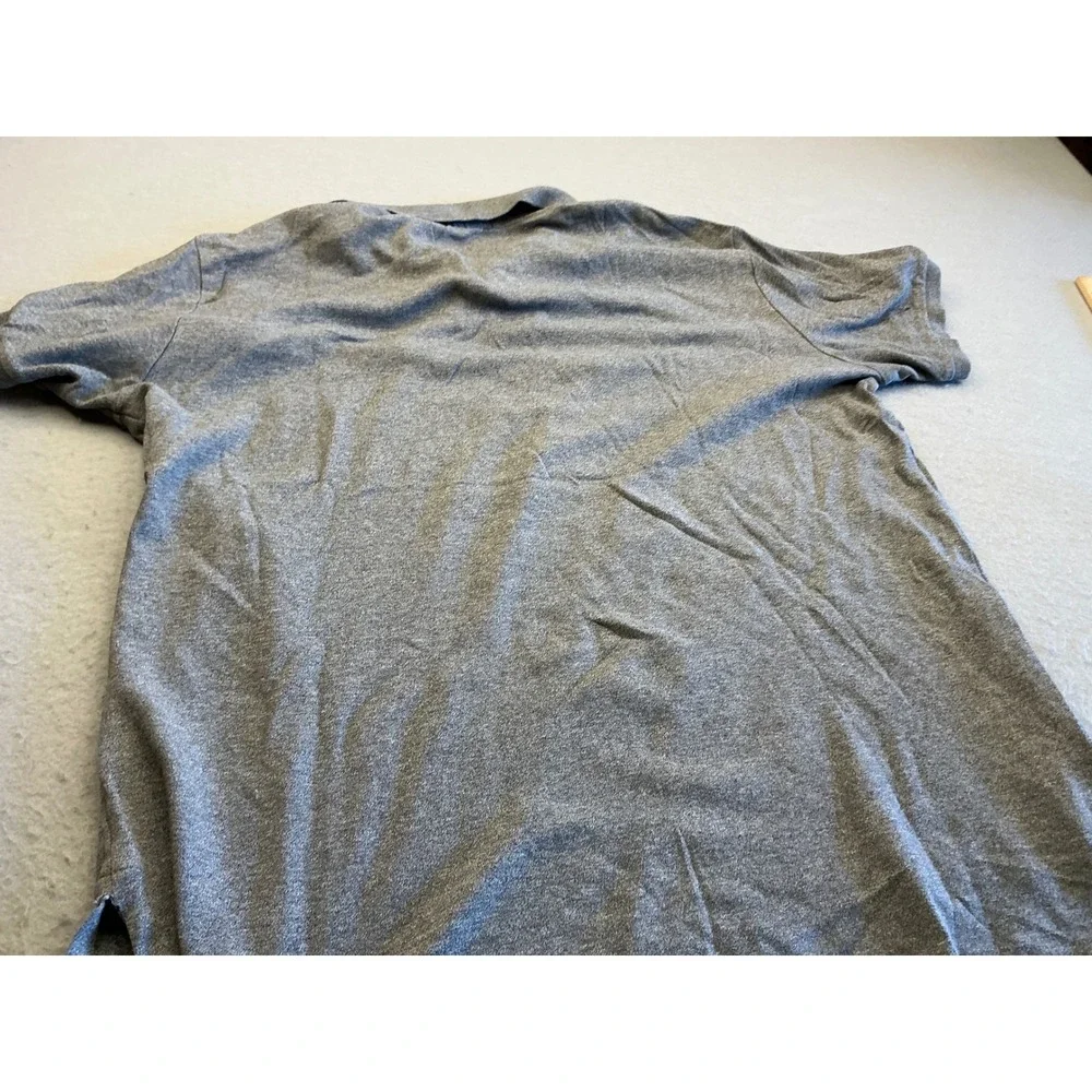 Polo Ralph Lauren Vintage Polo Shirt Gray Custom Fit Large Cotton Short Sleeve
